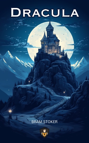 Dracula by Bram Stoker Cover Illustration of Dracula's Castle at night